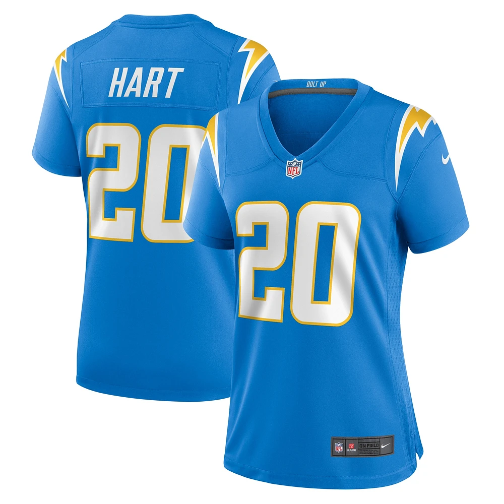 Maillot de match des Chargers Los Angeles Nike Cam Hart pour femme, bleu poudre