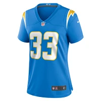 Maillot de joueur match des Chargers Los Angeles Nike Deane Leonard pour femme, bleu poudre
