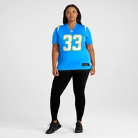 Maillot de joueur match des Chargers Los Angeles Nike Deane Leonard pour femme, bleu poudre