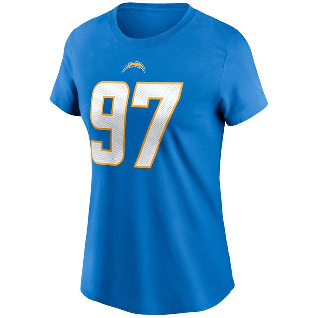 T-shirt Nike Joey Bosa pour femme, bleu poudre, nom et numéro des Chargers de Los Angeles