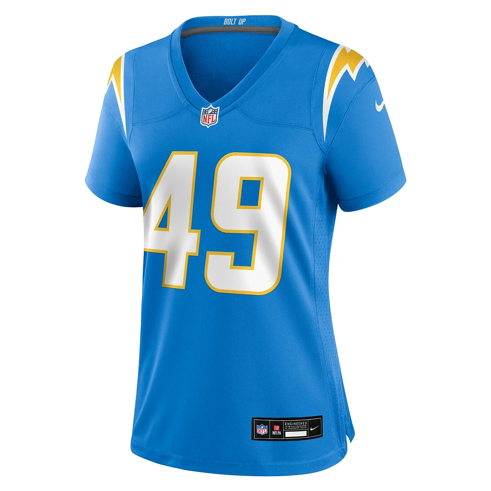 Maillot de match Nike John Kelly Jr. bleu poudre pour femme des Los Angeles Chargers