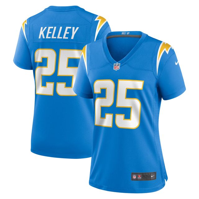 Maillot de match joueur des Chargers Los Angeles Nike Joshua Kelley pour femme, bleu poudre