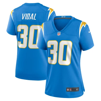 Maillot de match des Chargers Los Angeles Nike Kimani Vidal pour femme, bleu poudre