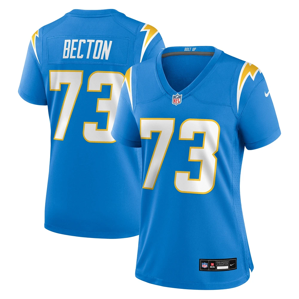 Women's Nike Mekhi Becton  Powder Blue Los Angeles Chargers Team Game Jersey