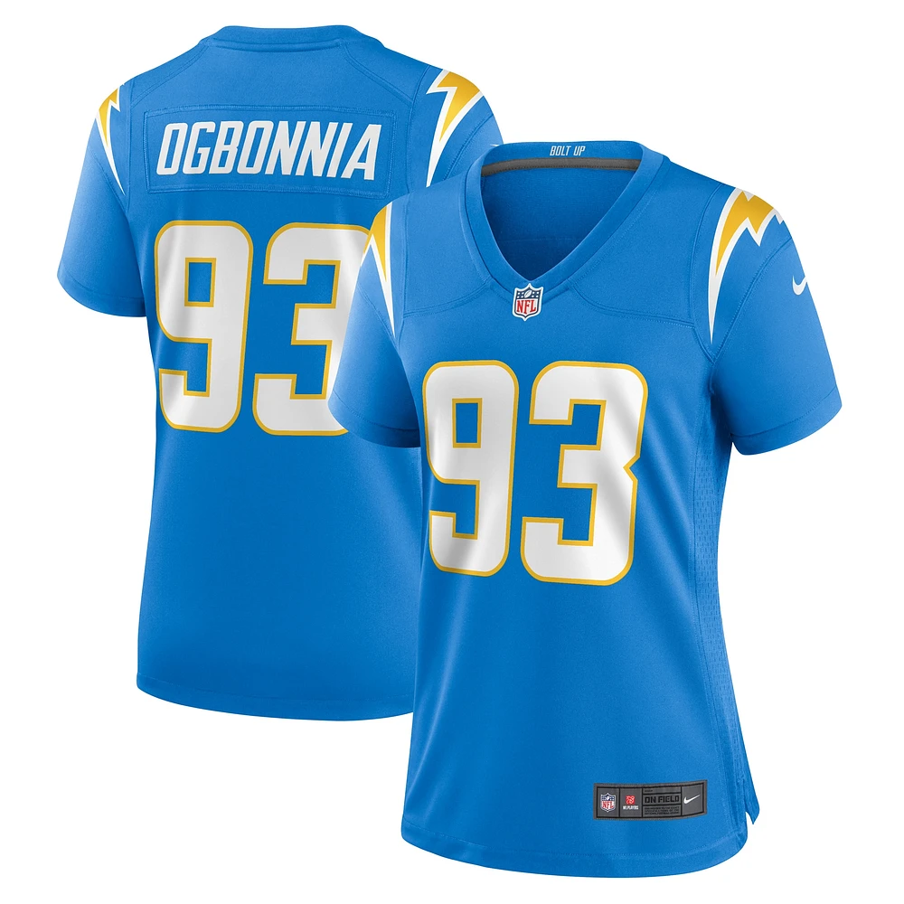 Maillot de joueur match des Chargers Los Angeles Nike Otito Ogbonnia pour femme, bleu poudre