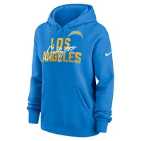 Women's Nike Powder Blue Los Angeles Chargers Wordmark Club Fleece Pullover Hoodie