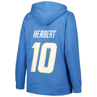 Women's Profile Justin Herbert Powder Blue Los Angeles Chargers Plus Player Name & Number Pullover Hoodie