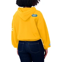 Women's WEAR by Erin Andrews Gold Los Angeles Chargers Patch Quarter-Zip Pullover Hoodie