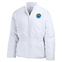 Women's WEAR by Erin Andrews  White Los Angeles Chargers Packaway Full-Zip Puffer Jacket