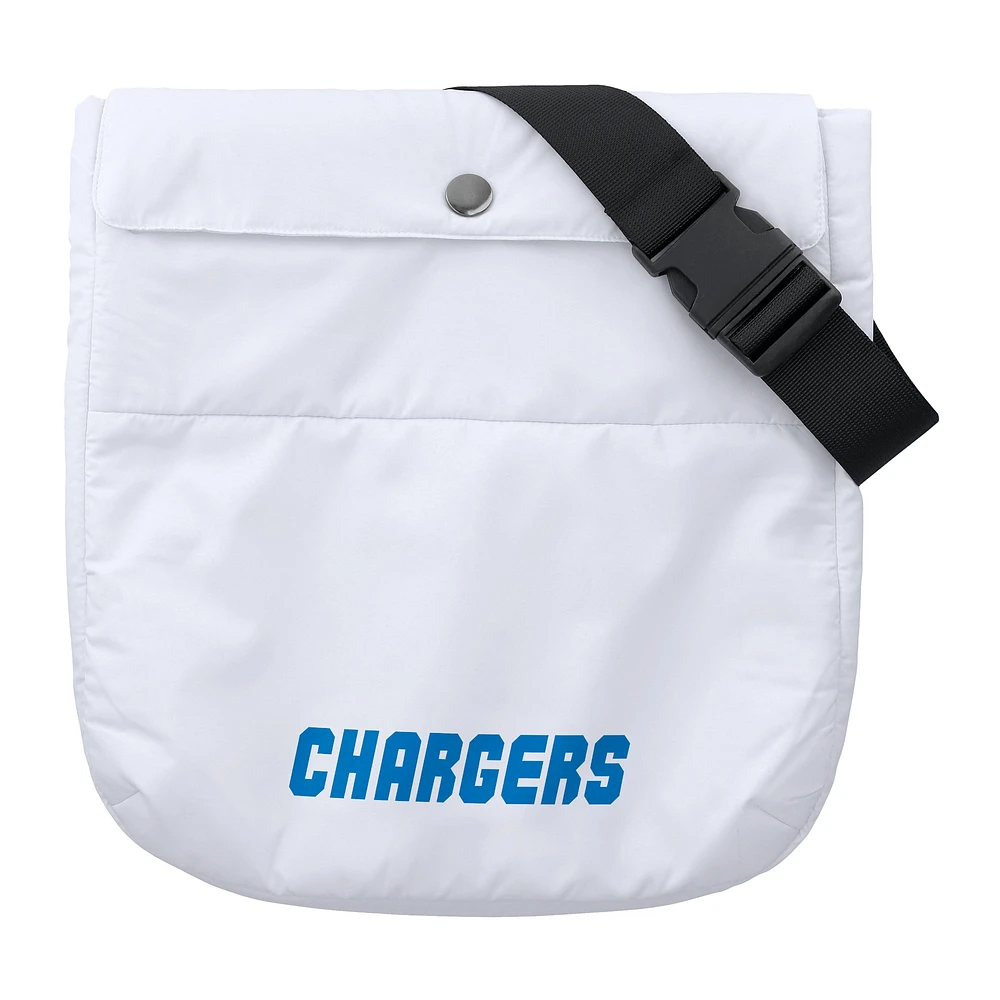 Women's WEAR by Erin Andrews  White Los Angeles Chargers Packaway Full-Zip Puffer Jacket