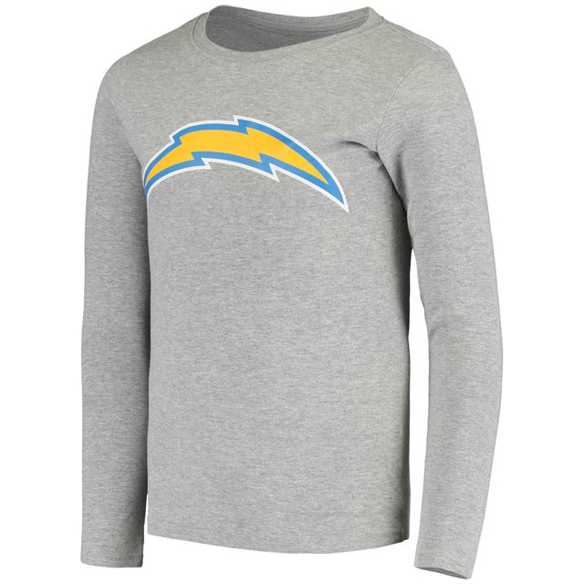 Ensemble de nuit gris avec t-shirt à manches longues et pantalon Los Angeles Chargers pour jeune
