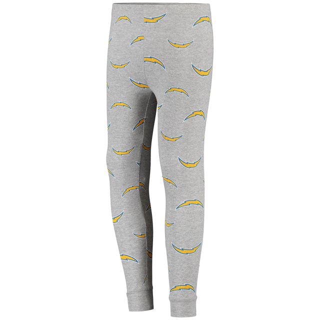 Ensemble de nuit gris avec t-shirt à manches longues et pantalon Los Angeles Chargers pour jeune