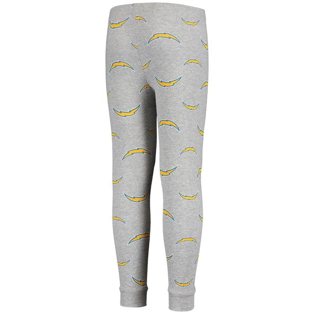 Ensemble de nuit gris avec t-shirt à manches longues et pantalon Los Angeles Chargers pour jeune