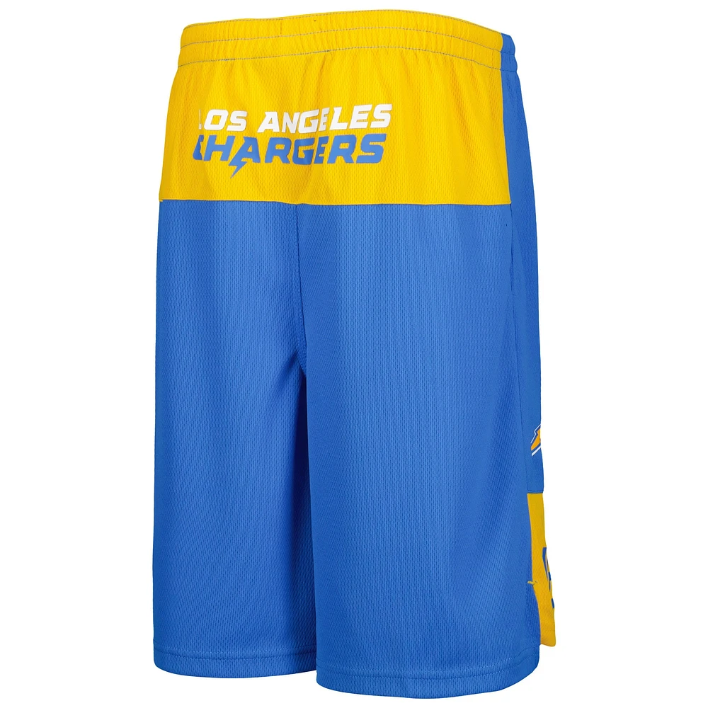 Youth Justin Herbert Powder Blue Los Angeles Chargers Player Name & Number Shorts
