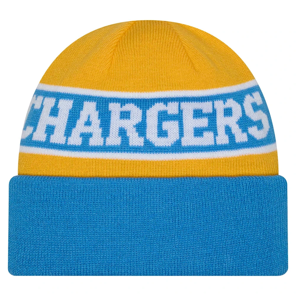 Youth New Era Powder Blue Los Angeles Chargers Active Reversible Cuffed Knit Hat