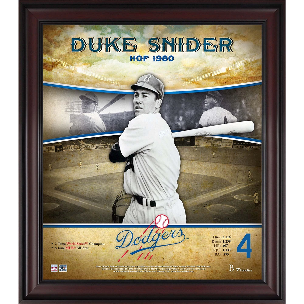 Duke Snider Los Angeles Dodgers Framed 15" x 17" Hall of Fame Career Profile