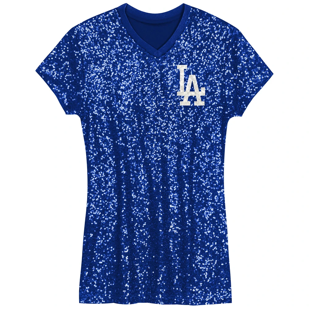 Girls Preschool  Royal Los Angeles Dodgers Sequin V-Neck Dress