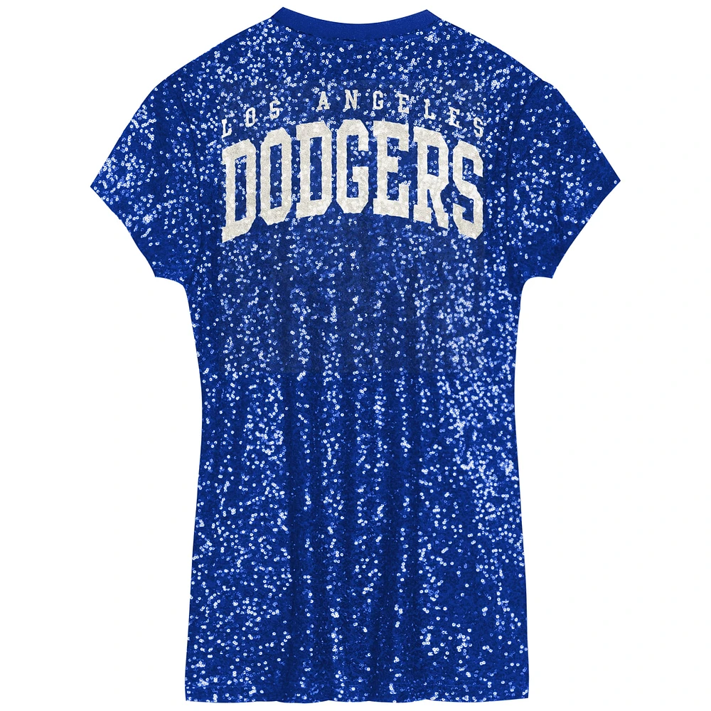 Girls Preschool  Royal Los Angeles Dodgers Sequin V-Neck Dress