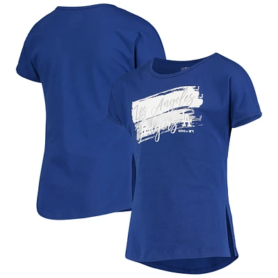 T-shirt Dolman avec coup de pinceau des Dodgers Los Angeles pour jeunes filles