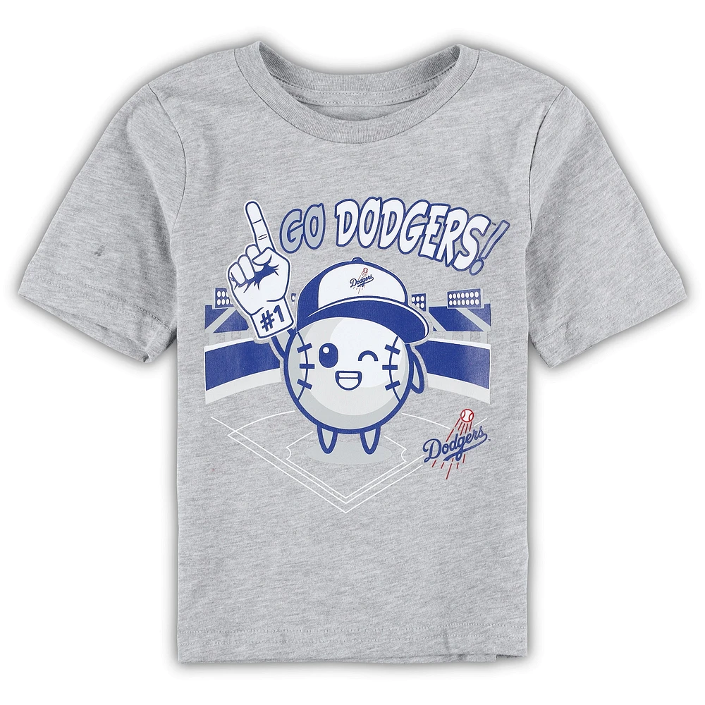 T-shirt gris chiné Los Angeles Dodgers Ball Boy pour bébé