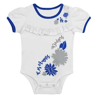 Infant  White Los Angeles Dodgers Sweet Catcher 3-Piece Headband Skirt Set