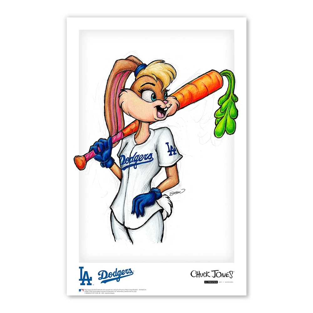 Lola Bunny Los Angeles Dodgers 11"x 17" Looney Tunes affiche imprimée
