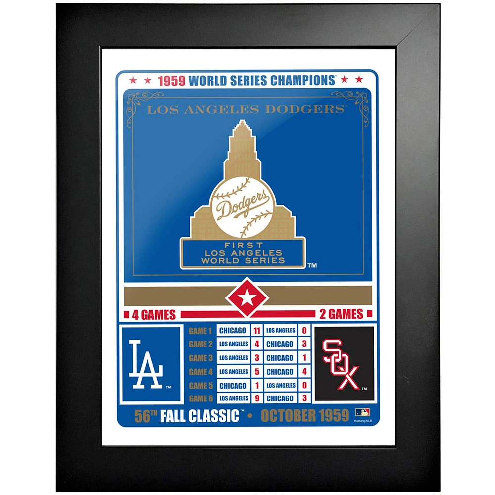 Los Angeles Dodgers - Photo encadrée classique de l'automne 1959 12'' x 16''