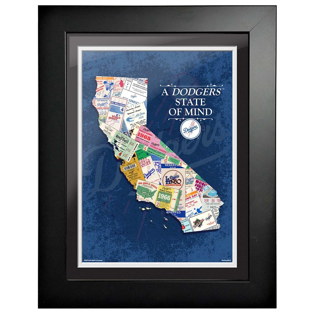 Los Angeles Dodgers - 12'' x 16'' Oeuvre d'art encadrée sur l'état d'esprit