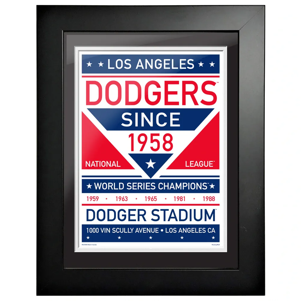 Los Angeles Dodgers - 12 '' x 16 '' uvre d'art encadrée double ton de l'équipe