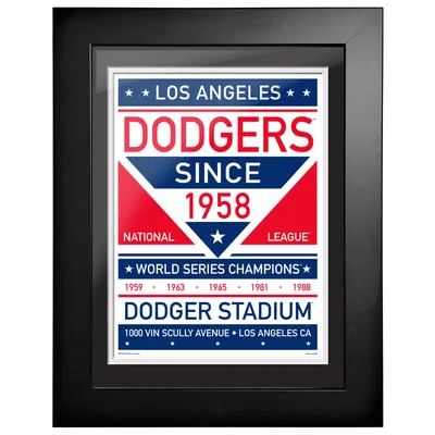 Los Angeles Dodgers - 12 '' x 16 '' uvre d'art encadrée double ton de l'équipe