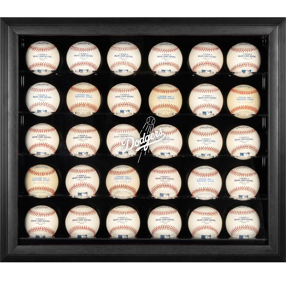 Los Angeles Dodgers Logo Black Framed 30-Ball Display Case