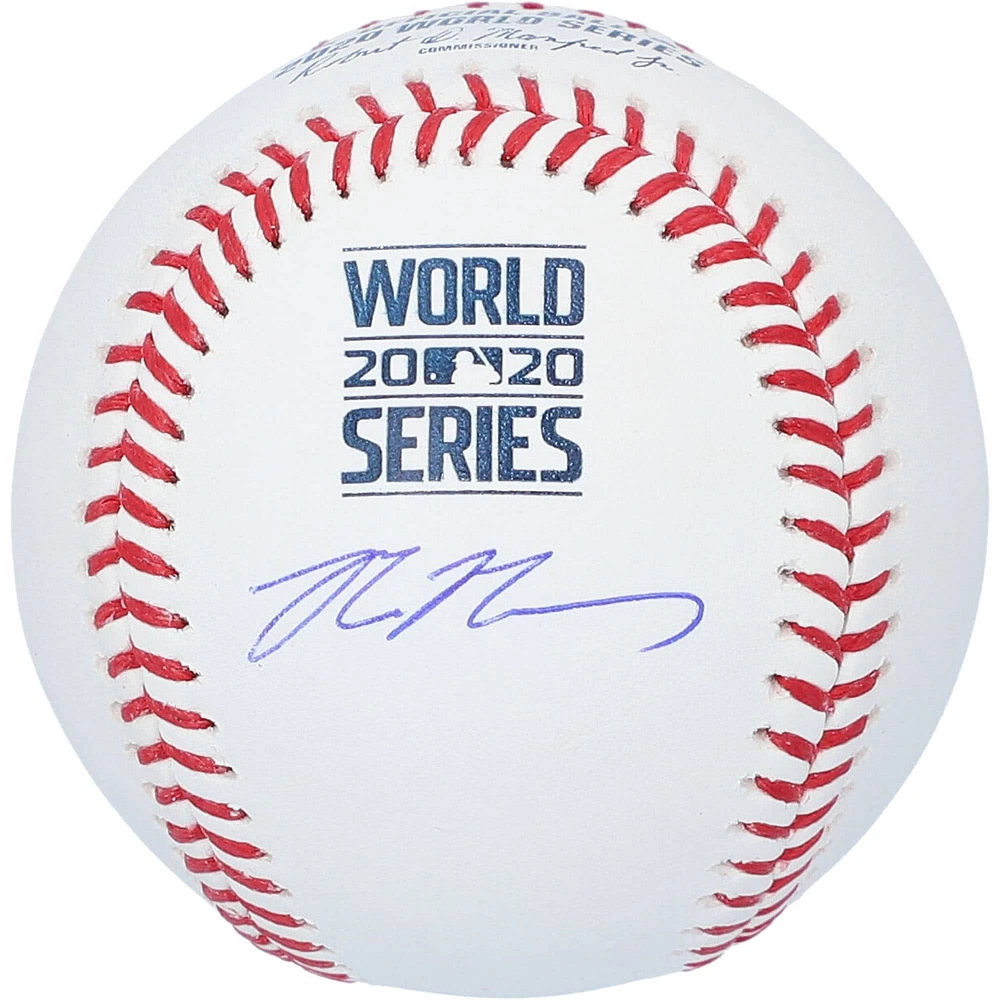 Max Muncy Los Angeles Dodgers Autographed 2020 MLB World Series Champions World Series Logo Baseball
