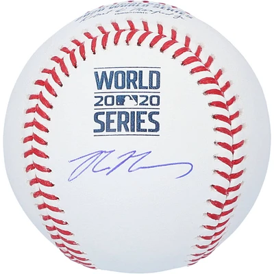 Max Muncy Los Angeles Dodgers Autographed 2020 MLB World Series Champions World Series Logo Baseball