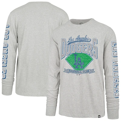 T-shirt à manches longues Franklin gris vieilli pour homme '47 Los Angeles Dodgers Big & Tall