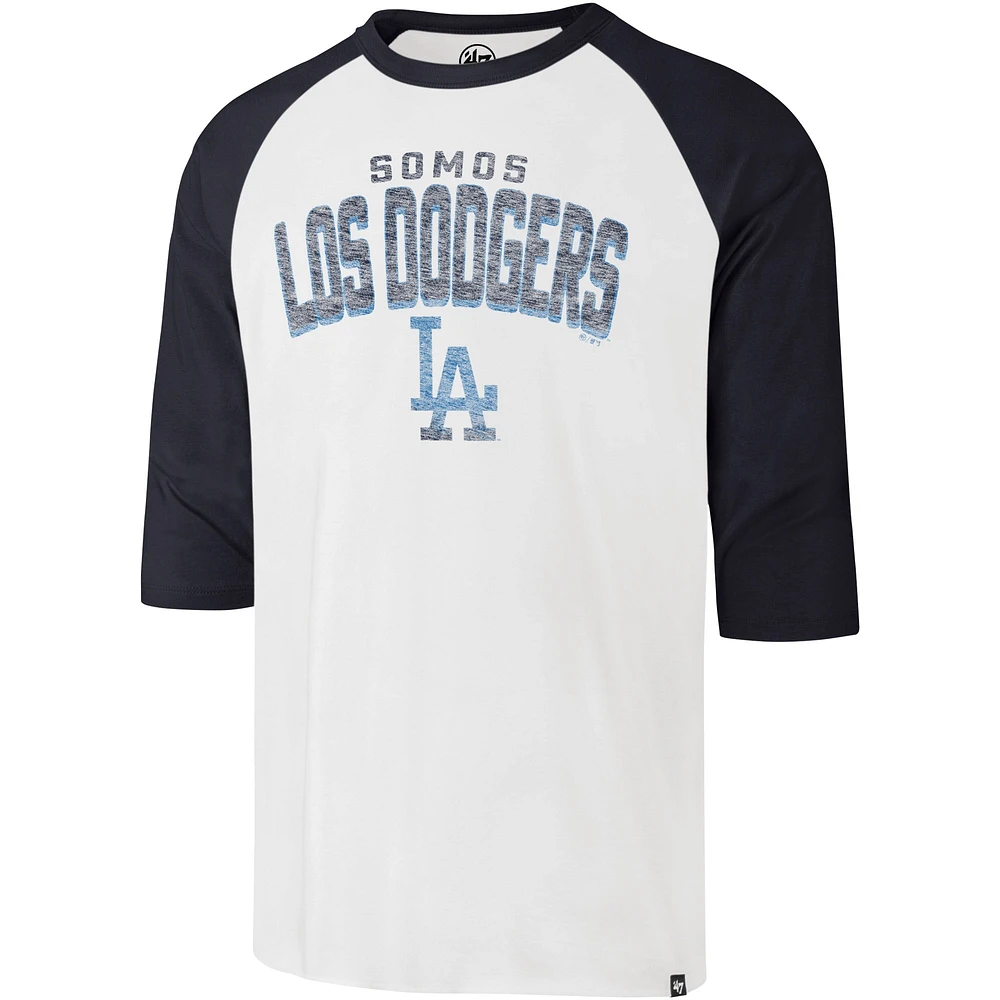 T-shirt à manches 3/4 crème '47 pour hommes des Dodgers de Los Angeles City Connect Crescent Franklin Raglan