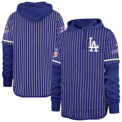 Sweat à capuche rayures doubles Royal Los Angeles Dodgers '47 pour hommes