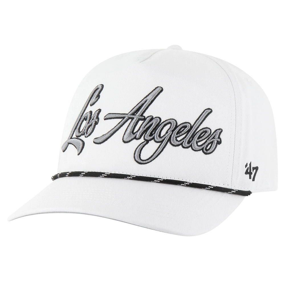 Men's '47 White Los Angeles Dodgers Overhand Speckle Hitch Rope Adjustable Hat