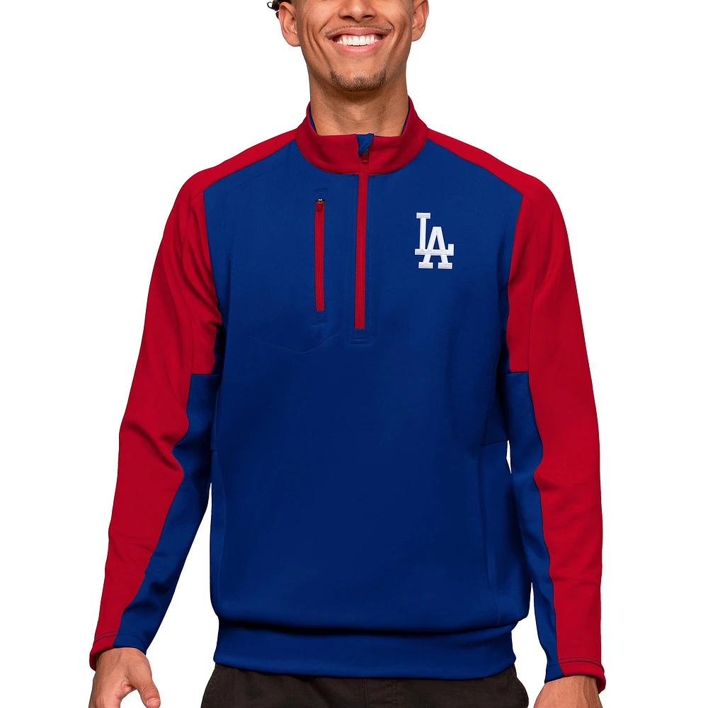 Pull zippé à quart de tour pour homme Antigua Royal Los Angeles Dodgers Team