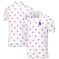 Polo Americana Antigua blanc Los Angeles Dodgers pour hommes