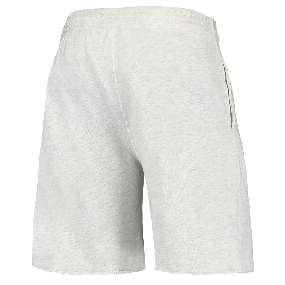 Men's Concepts Sport Oatmeal Los Angeles Dodgers Mainstream Logo Terry Tri-Blend Shorts