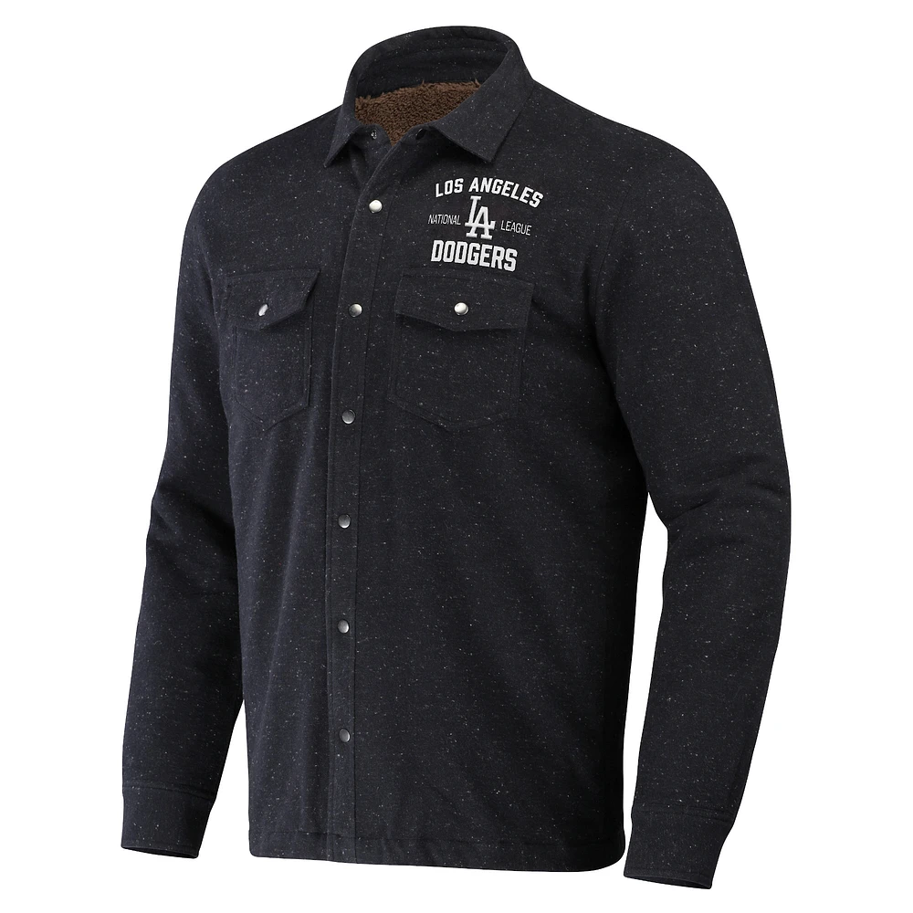 Men's Darius Rucker Collection by Fanatics Black Los Angeles Dodgers Ringstop Full-Snap Shacket