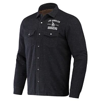 Men's Darius Rucker Collection by Fanatics Black Los Angeles Dodgers Ringstop Full-Snap Shacket