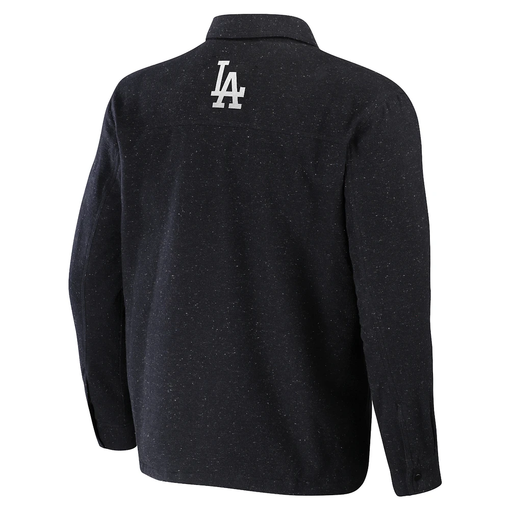 Men's Darius Rucker Collection by Fanatics Black Los Angeles Dodgers Ringstop Full-Snap Shacket