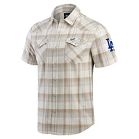 Men's Darius Rucker Collection by Fanatics Gray Los Angeles Dodgers Plaid Full-Snap Shirt