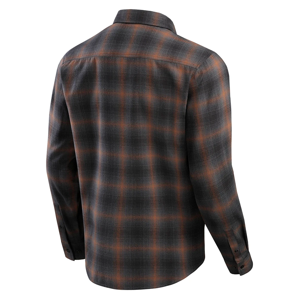 Men's Darius Rucker Collection by Fanatics Tan Los Angeles Dodgers Classic Flannel Long Sleeve Button-Up Shirt