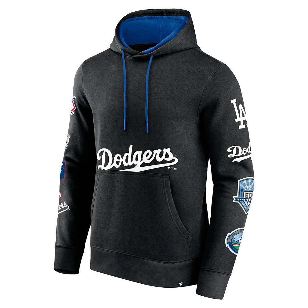Men's Fanatics Black Los Angeles Dodgers Wild Winner Pullover Hoodie