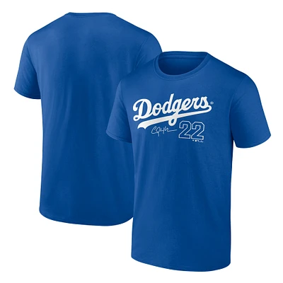 T-shirt avec nom et numéro de joueur Fanatics Clayton Kershaw Royal Los Angeles Dodgers pour hommes