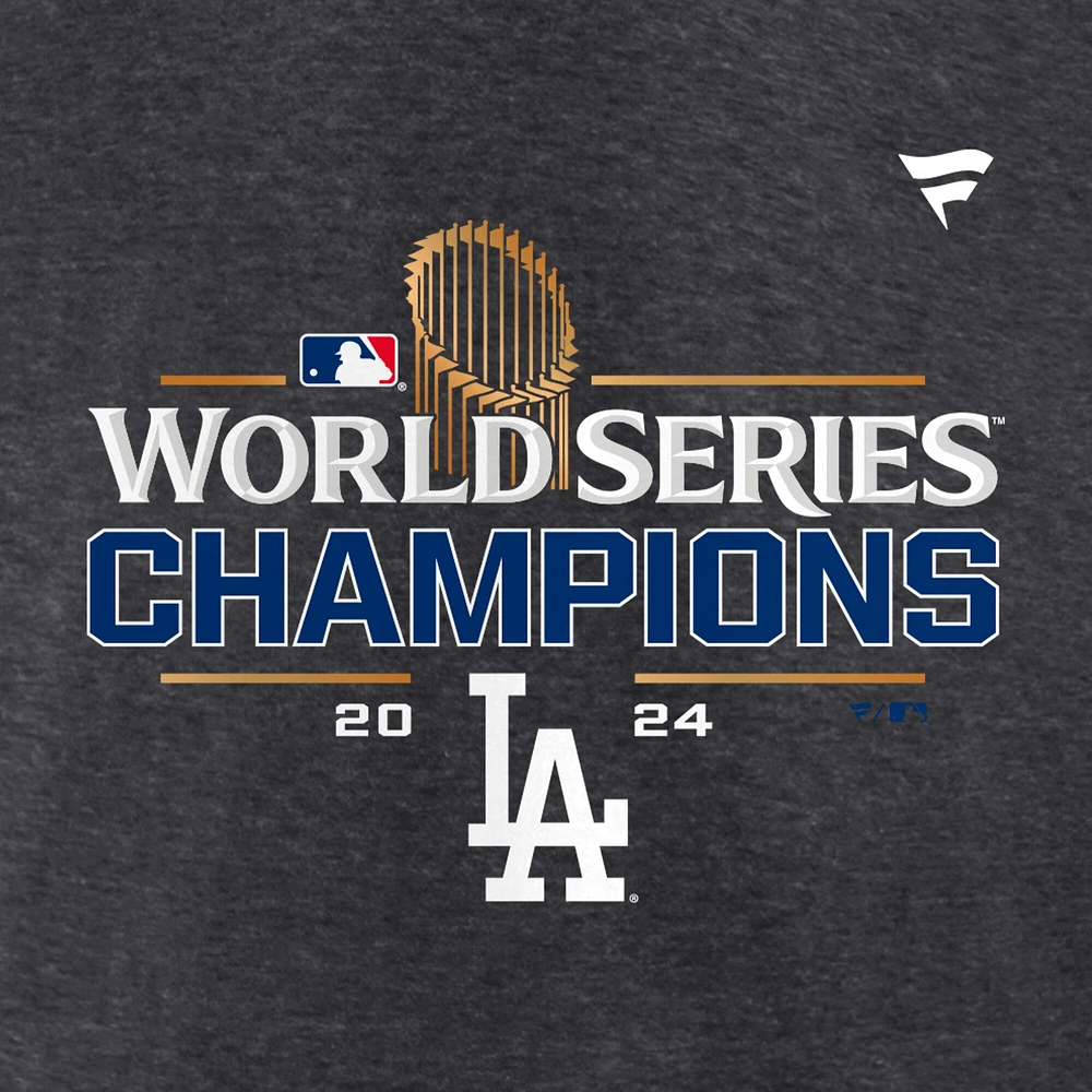 Men's Fanatics  Heather Charcoal Los Angeles Dodgers 2024 World Series Champions Locker Room T-Shirt