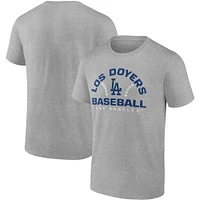 Men's Fanatics Heathered Gray Los Angeles Dodgers Iconic Go for Two T-Shirt