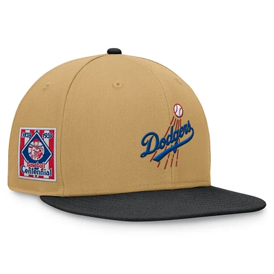 Casquette ajustée bicolore Heritage Los Angeles Dodgers Fanatics kaki/noir pour hommes